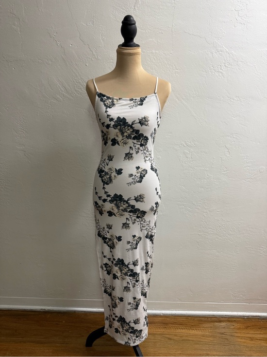 J for Justify Dresses & Skirts - J for Justify White Maxi Slip Dress with Black Floral Print